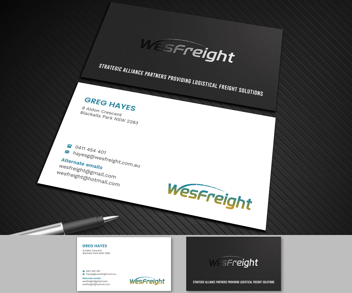 Business Card Design by Graphic Flame for Wesfreight | Design #14586078