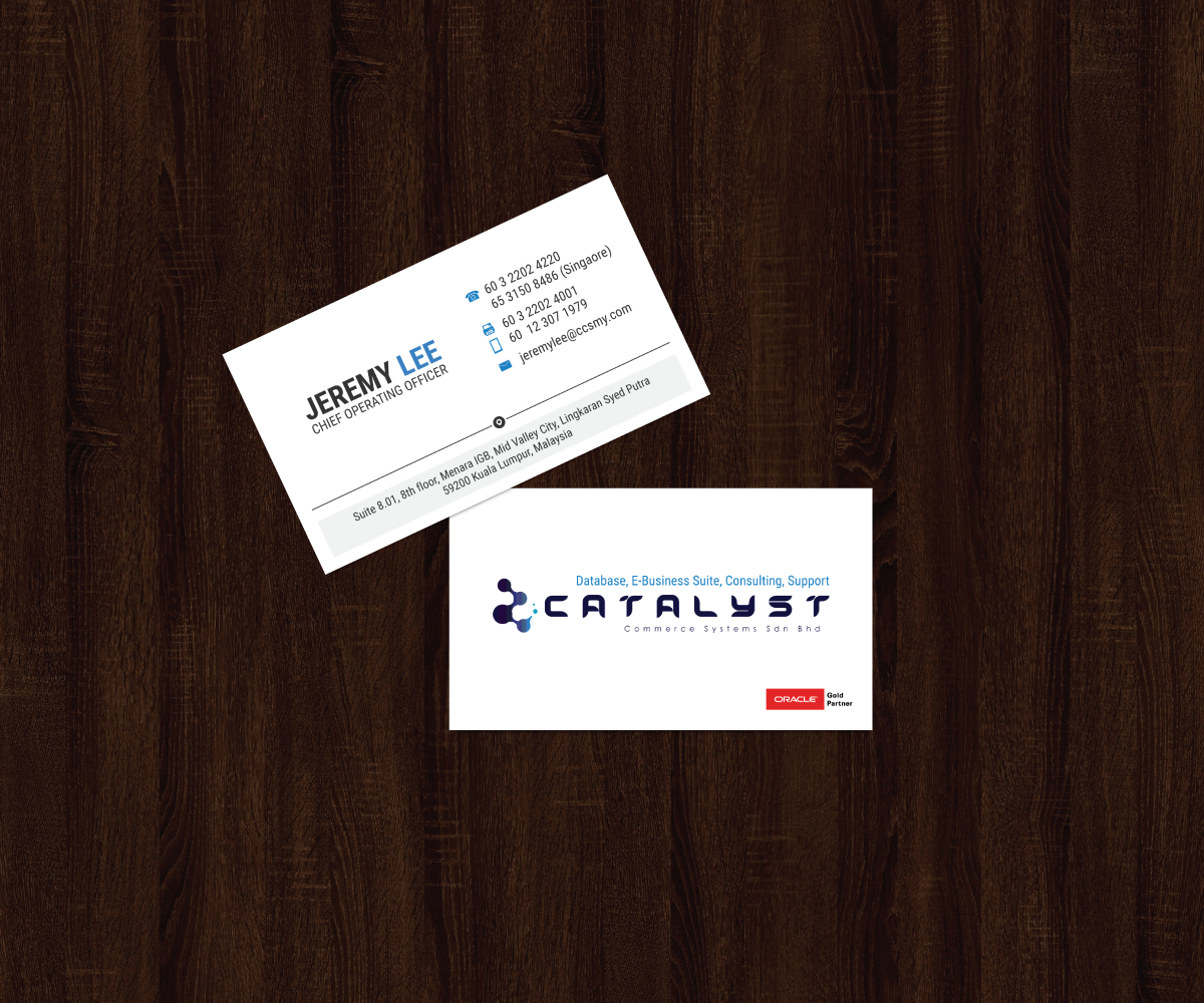 Visitenkarten-Design von JK18 für Catalyst Commerce Systems Pte Ltd | Design #14597965
