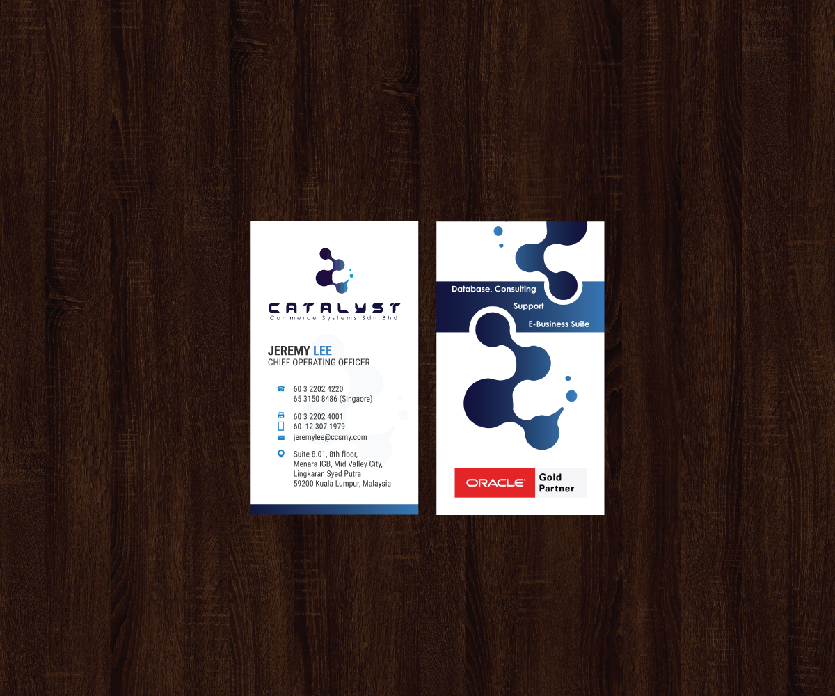 Visitenkarten-Design von JK18 für Catalyst Commerce Systems Pte Ltd | Design #14598490
