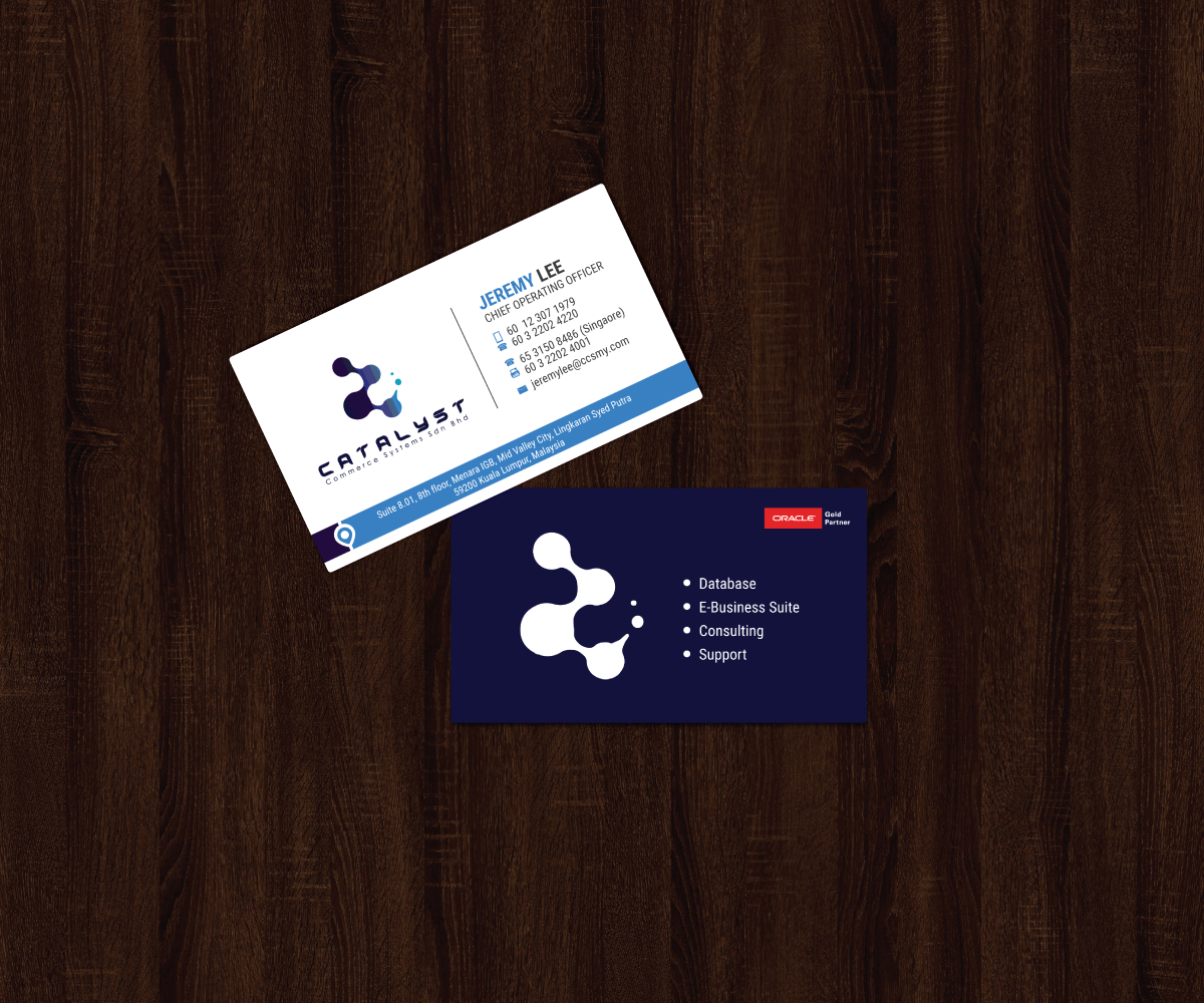 Visitenkarten-Design von JK18 für Catalyst Commerce Systems Pte Ltd | Design #14616367