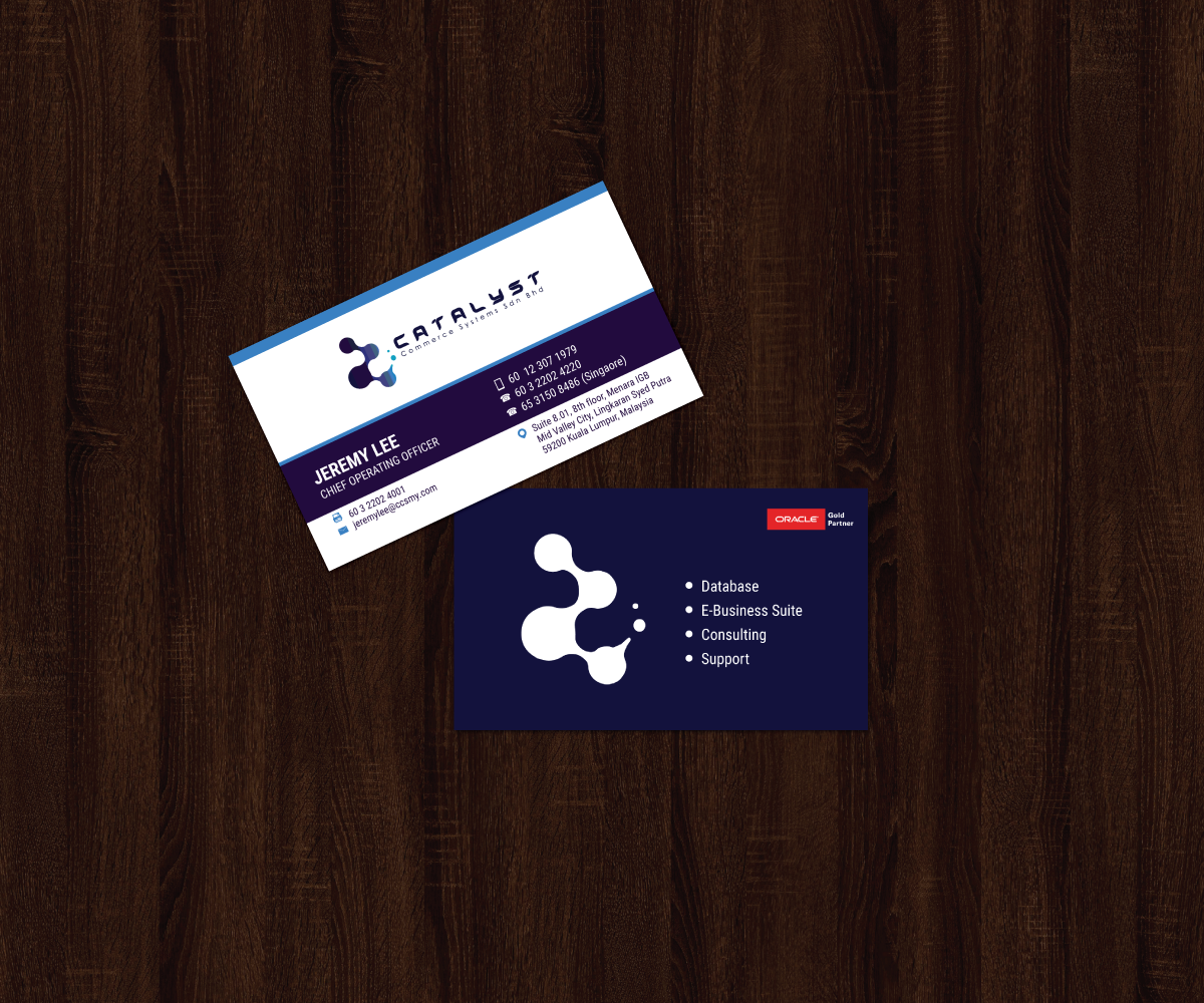 Diseño de Tarjeta de Presentación por JK18 para Catalyst Commerce Systems Pte Ltd | Diseño #14633551