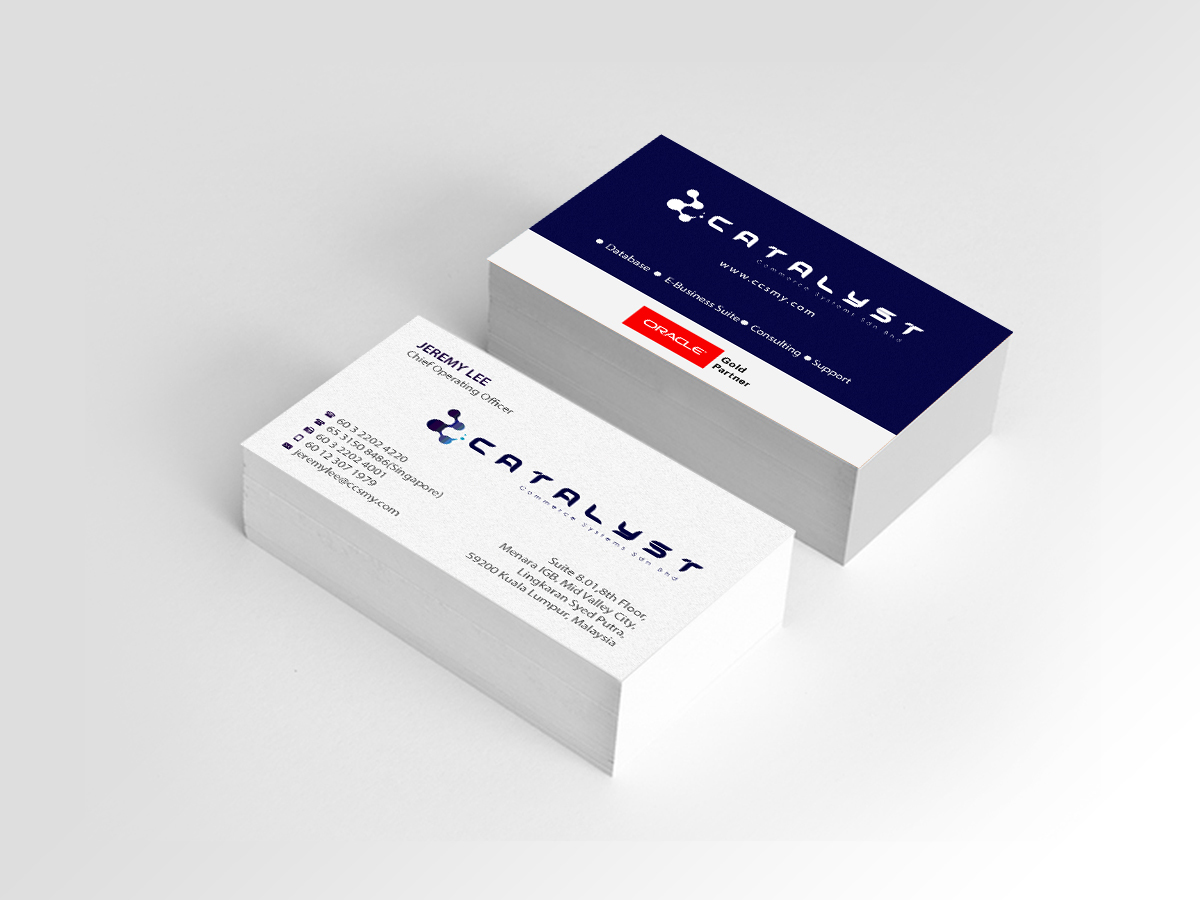 Visitenkarten-Design von Creations Box 2015 für Catalyst Commerce Systems Pte Ltd | Design #14604023