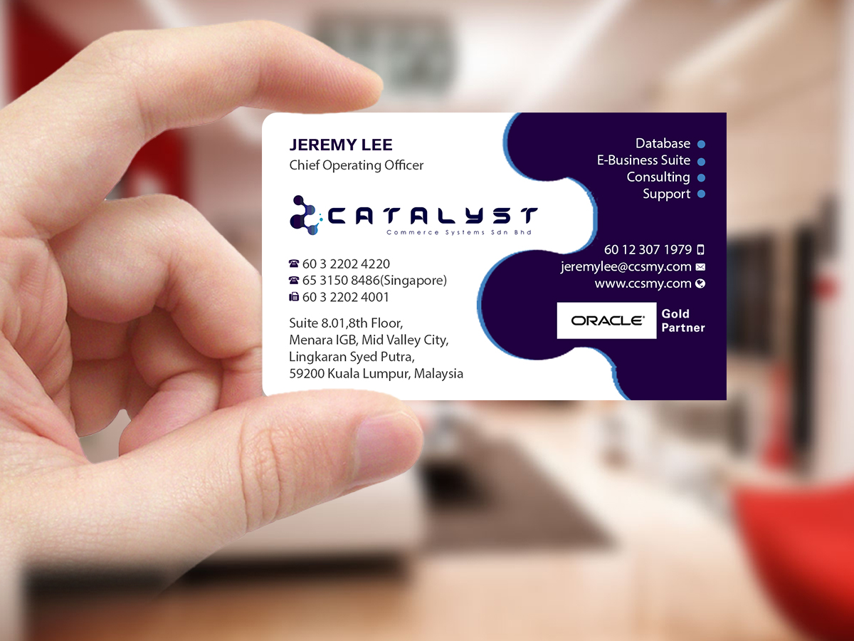 Business Card Design by Creations Box 2015 for Catalyst Commerce Systems Pte Ltd | Design #14604033