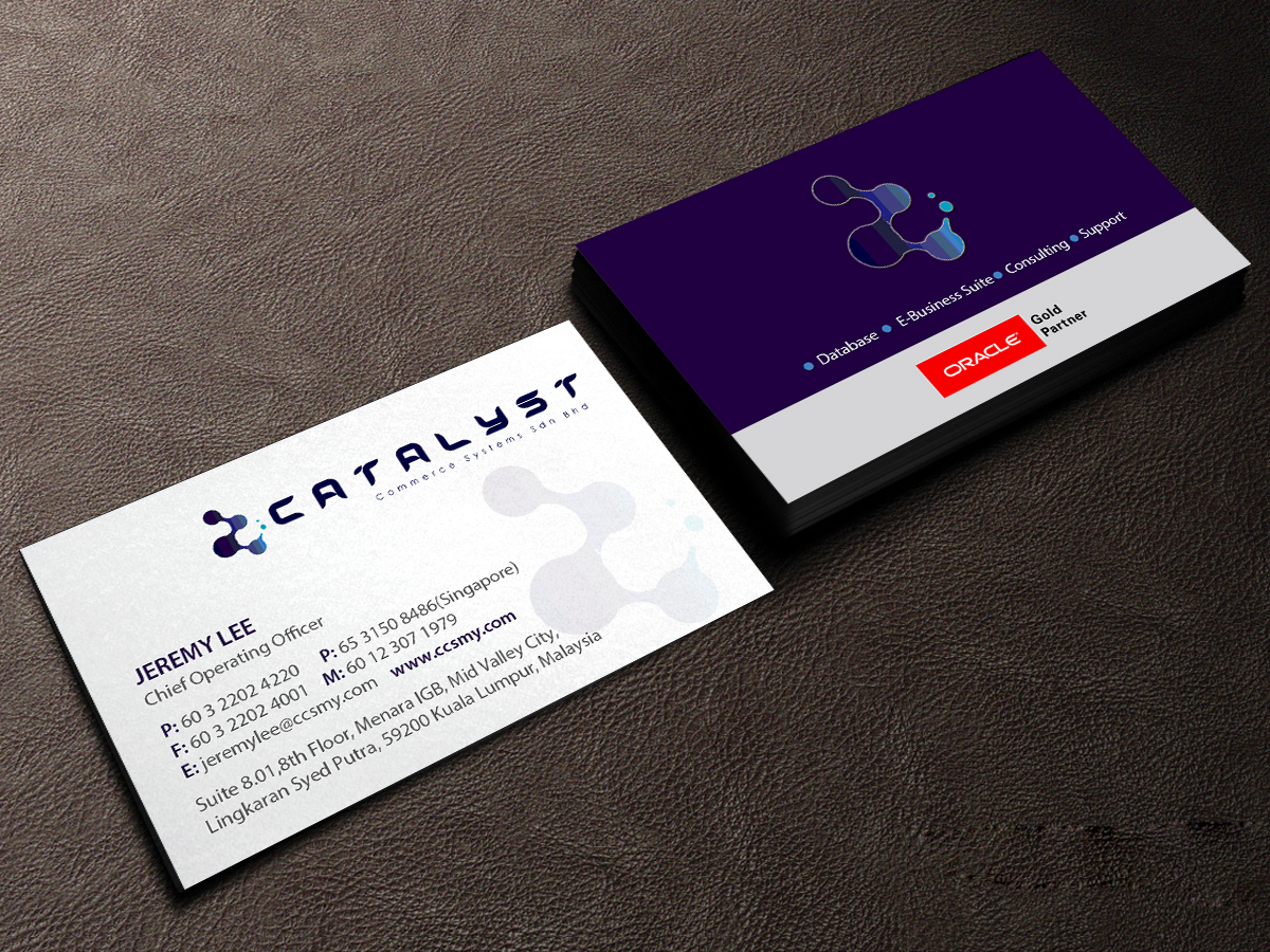 Visitenkarten-Design von Creations Box 2015 für Catalyst Commerce Systems Pte Ltd | Design #14604034