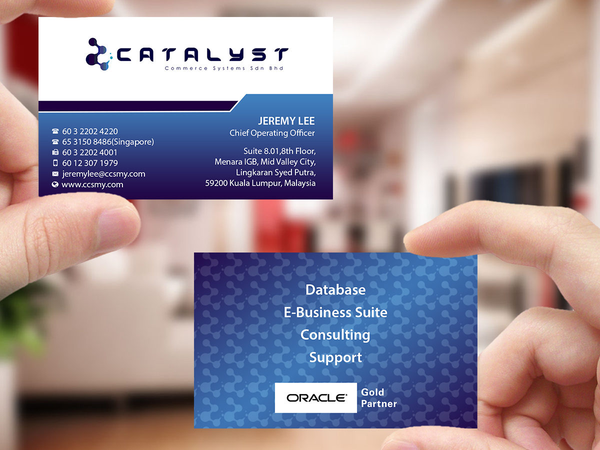 Visitenkarten-Design von Creations Box 2015 für Catalyst Commerce Systems Pte Ltd | Design #14604035