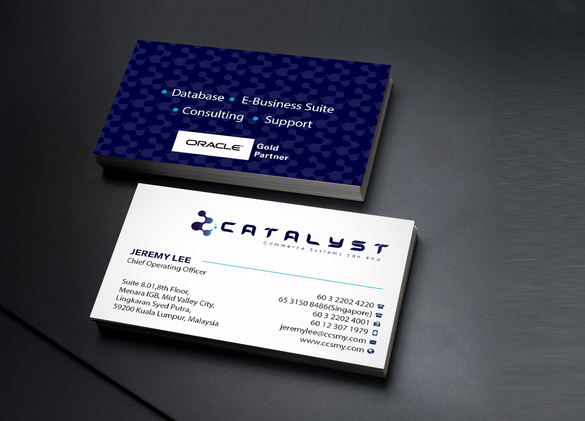 Visitenkarten-Design von Creations Box 2015 für Catalyst Commerce Systems Pte Ltd | Design #14607084