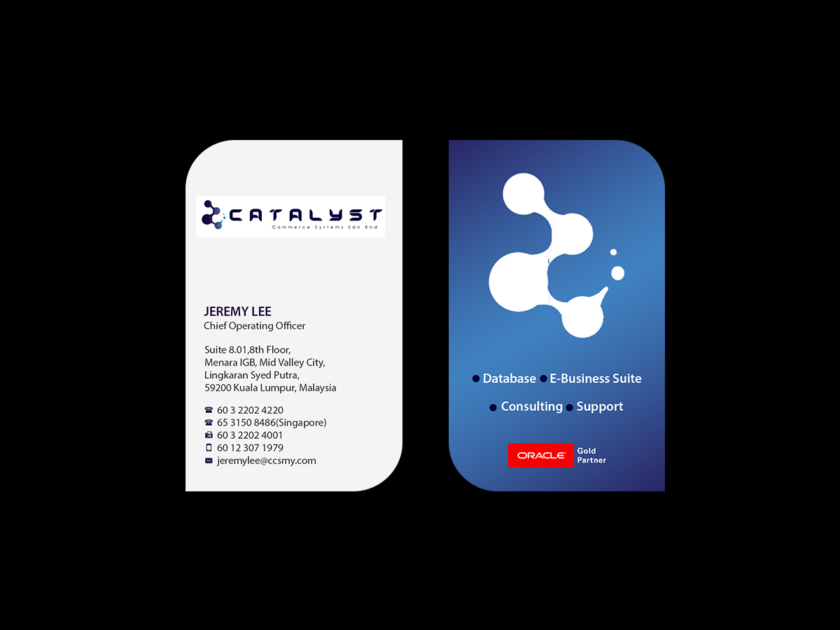 Business Card Design by Creations Box 2015 for Catalyst Commerce Systems Pte Ltd | Design #14607085