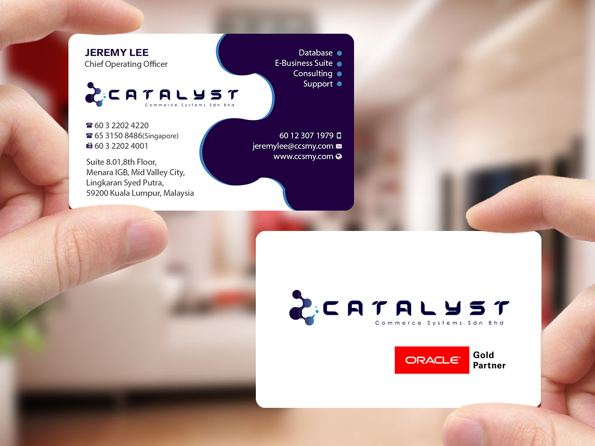 Diseño de Tarjeta de Presentación por Creations Box 2015 para Catalyst Commerce Systems Pte Ltd | Diseño #14614955