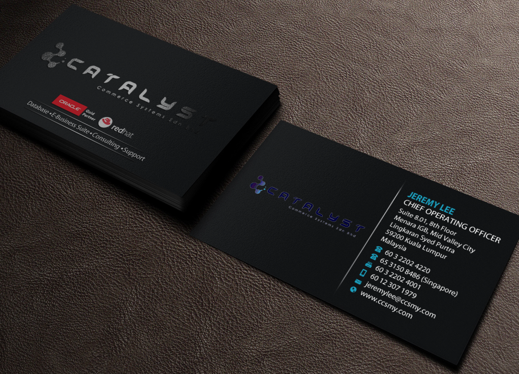 Visitenkarten-Design von Brand aid für Catalyst Commerce Systems Pte Ltd | Design #14602547