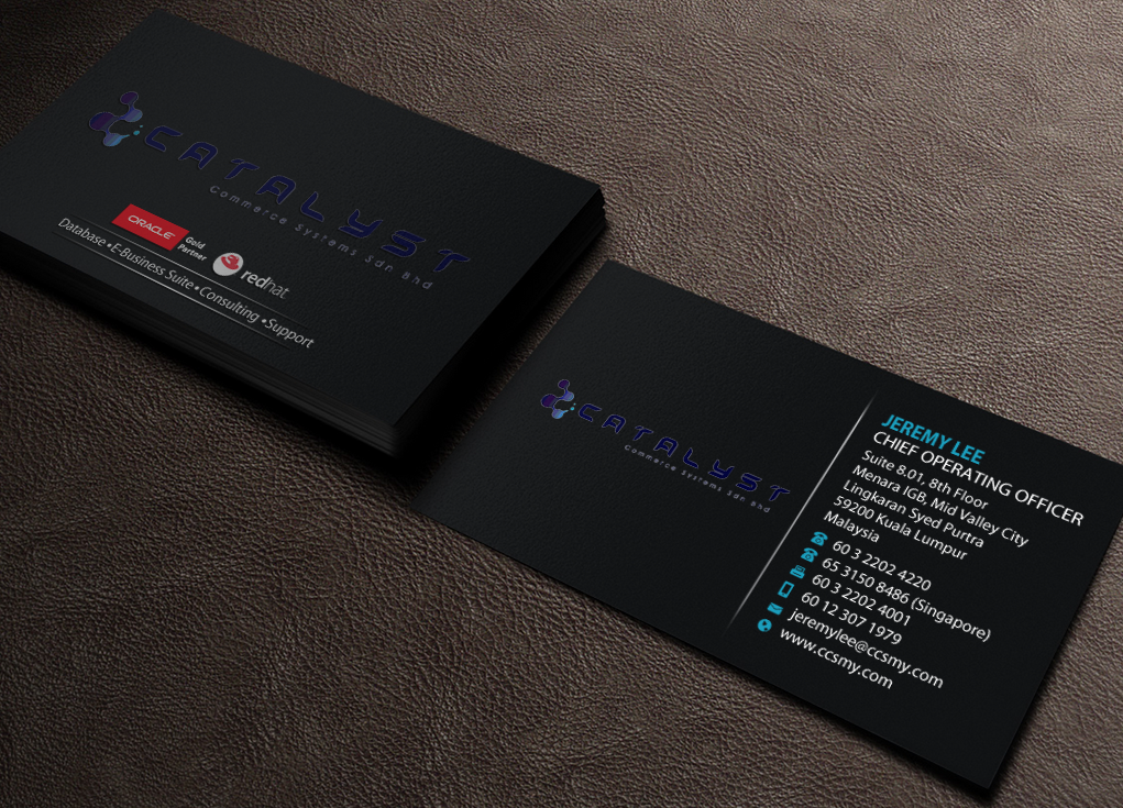 Visitenkarten-Design von Brand aid für Catalyst Commerce Systems Pte Ltd | Design #14602548