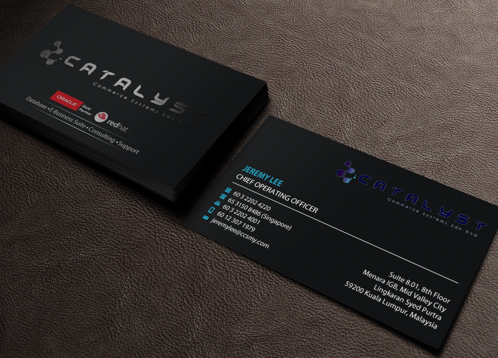 Visitenkarten-Design von Brand aid für Catalyst Commerce Systems Pte Ltd | Design #14602550