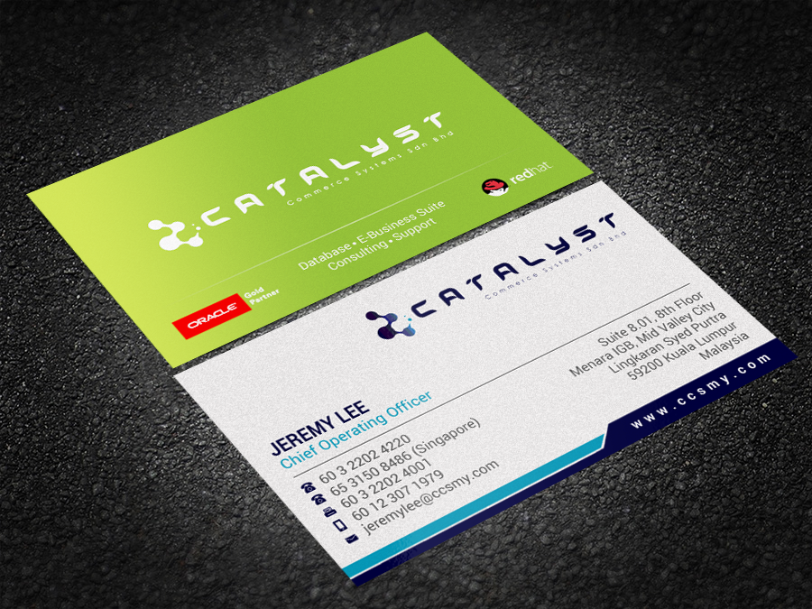 Business Card Design by Brand aid for Catalyst Commerce Systems Pte Ltd | Design #14671542