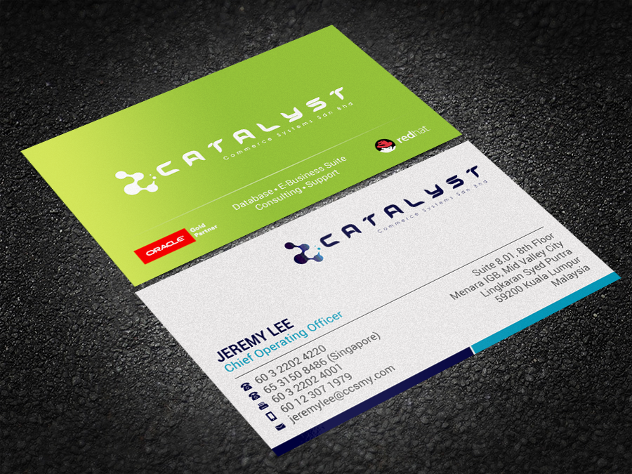Design de Carte de Visite par Brand aid pour Catalyst Commerce Systems Pte Ltd | Design #14671543