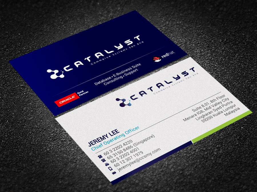 Business Card Design by Brand aid for Catalyst Commerce Systems Pte Ltd | Design #14671544