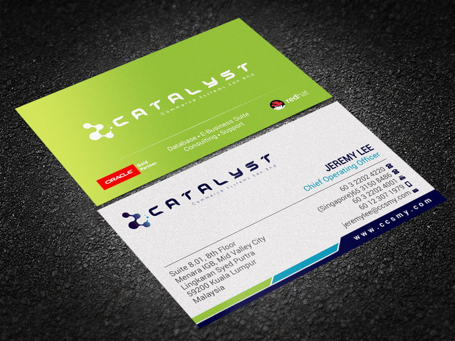 Design de Carte de Visite par Brand aid pour Catalyst Commerce Systems Pte Ltd | Design #14671548
