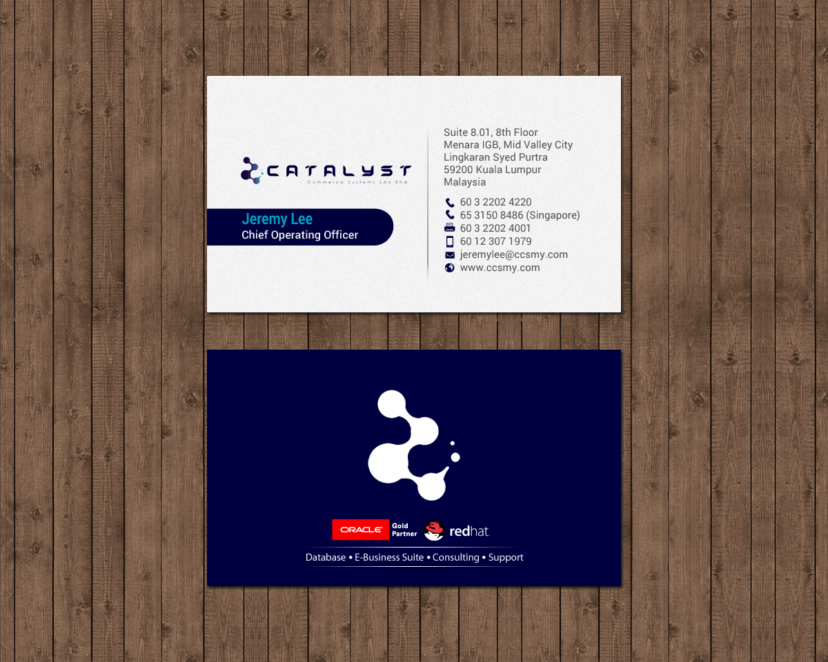 Visitenkarten-Design von chandrayaan.creative für Catalyst Commerce Systems Pte Ltd | Design #14603573