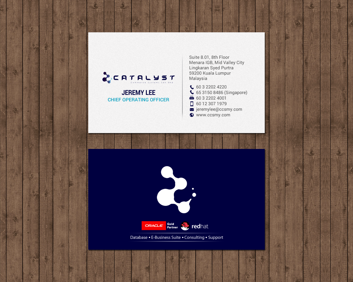 Visitenkarten-Design von chandrayaan.creative für Catalyst Commerce Systems Pte Ltd | Design #14603574
