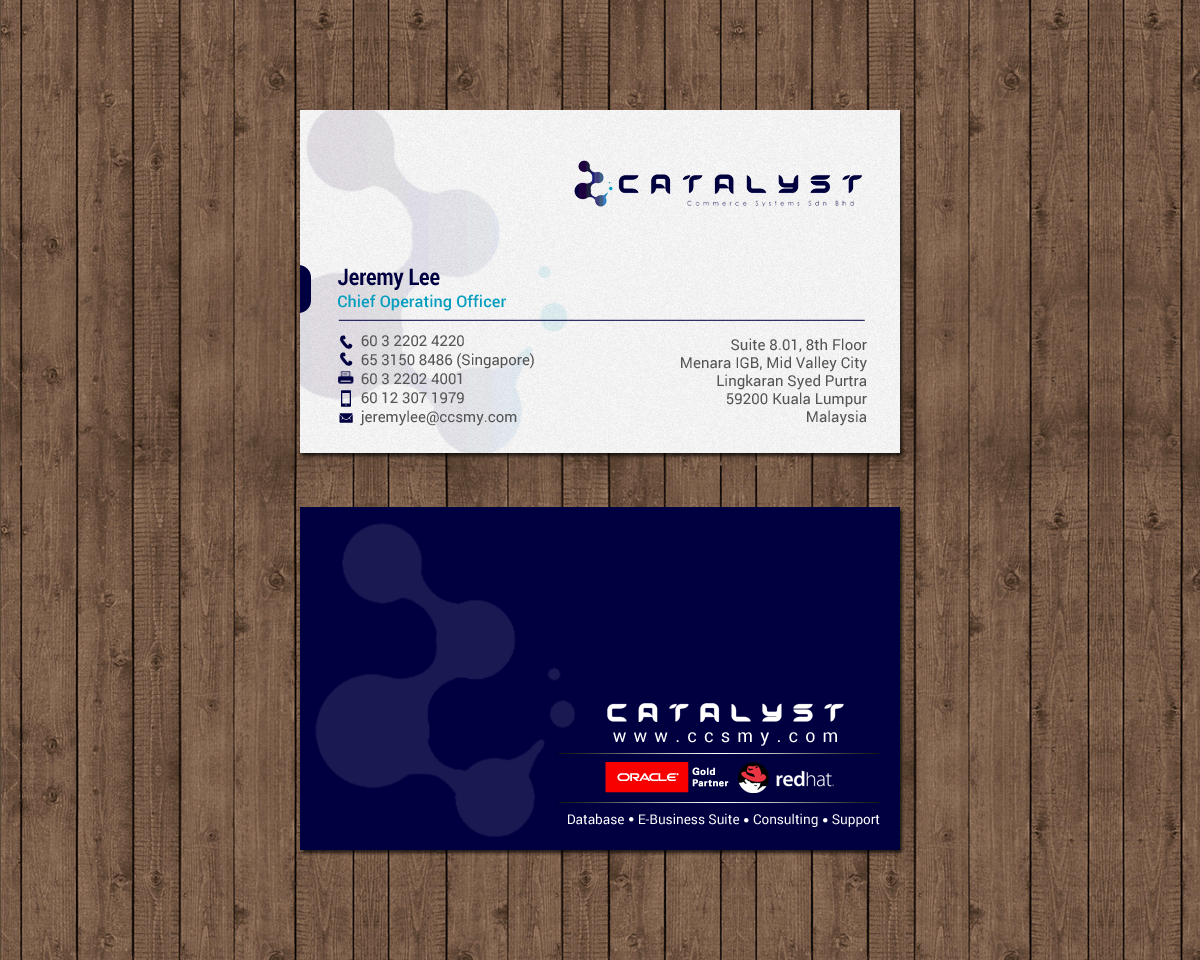 Visitenkarten-Design von chandrayaan.creative für Catalyst Commerce Systems Pte Ltd | Design #14603578