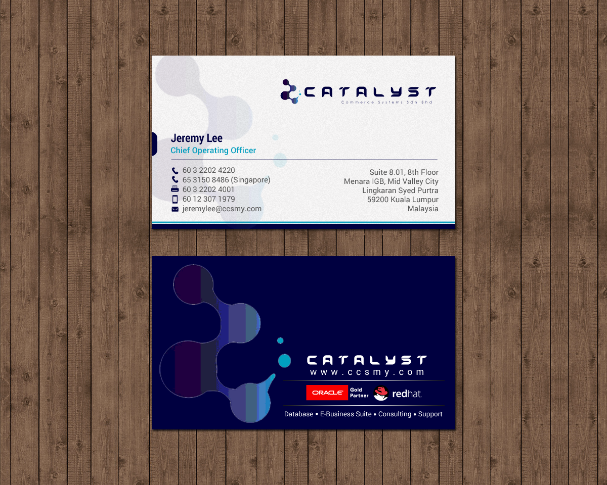 Visitenkarten-Design von chandrayaan.creative für Catalyst Commerce Systems Pte Ltd | Design #14603579