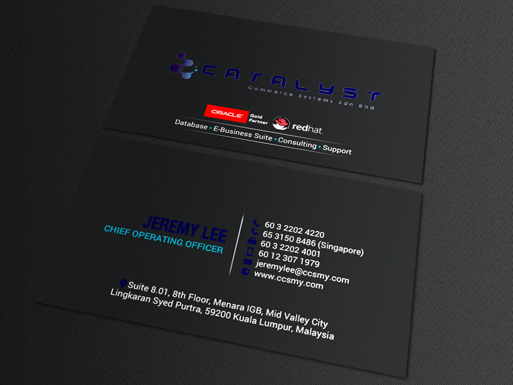 Visitenkarten-Design von chandrayaan.creative für Catalyst Commerce Systems Pte Ltd | Design #14611860