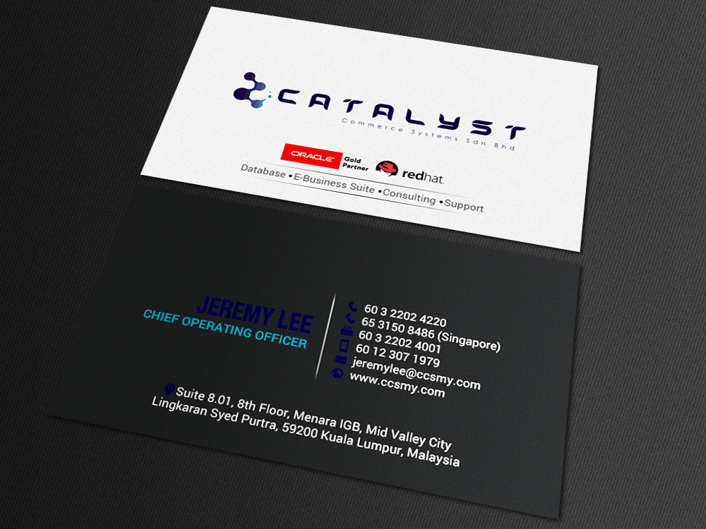 Visitenkarten-Design von chandrayaan.creative für Catalyst Commerce Systems Pte Ltd | Design #14611861