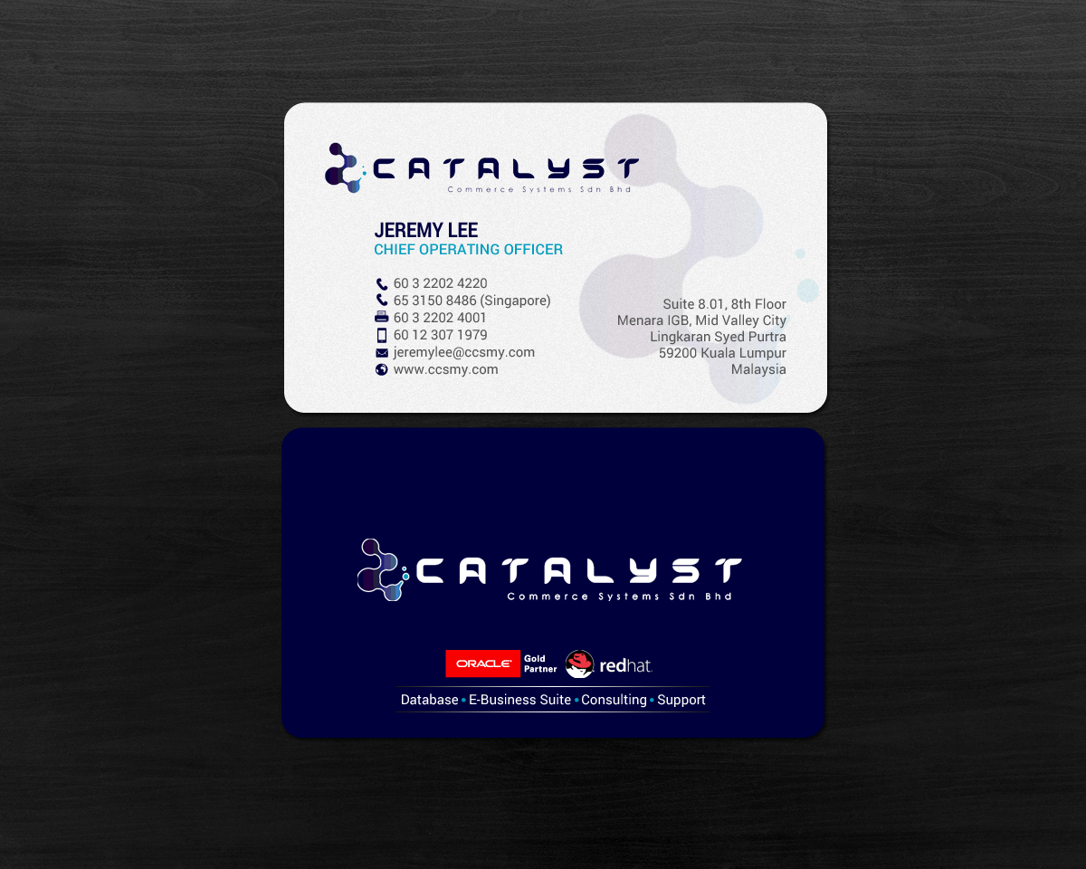 Visitenkarten-Design von chandrayaan.creative für Catalyst Commerce Systems Pte Ltd | Design #14611862