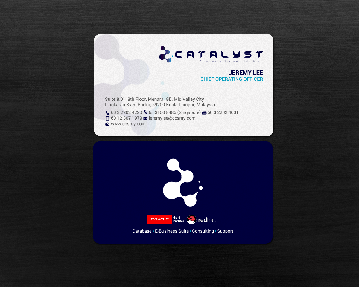 Visitenkarten-Design von chandrayaan.creative für Catalyst Commerce Systems Pte Ltd | Design #14611893