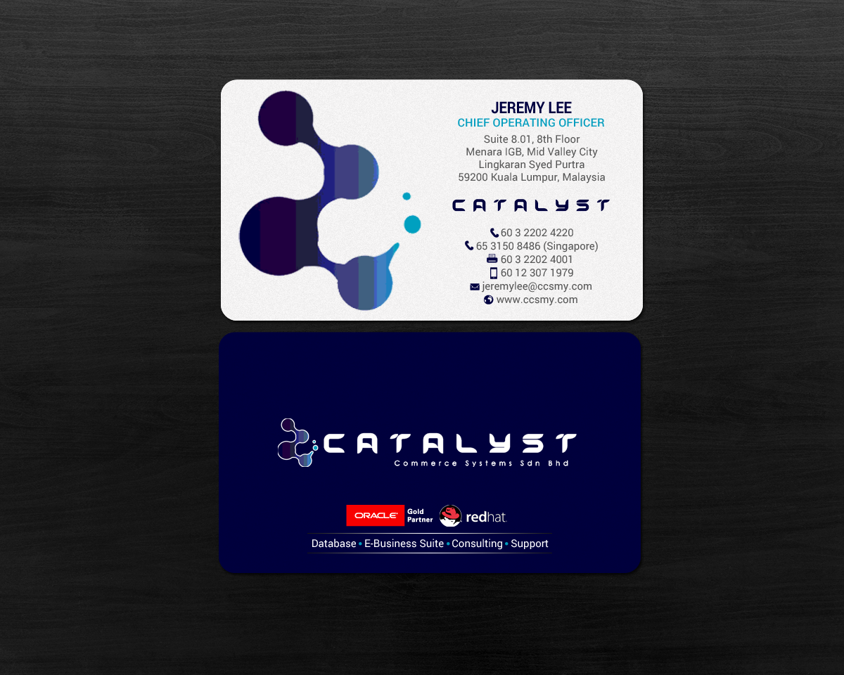 Visitenkarten-Design von chandrayaan.creative für Catalyst Commerce Systems Pte Ltd | Design #14611894