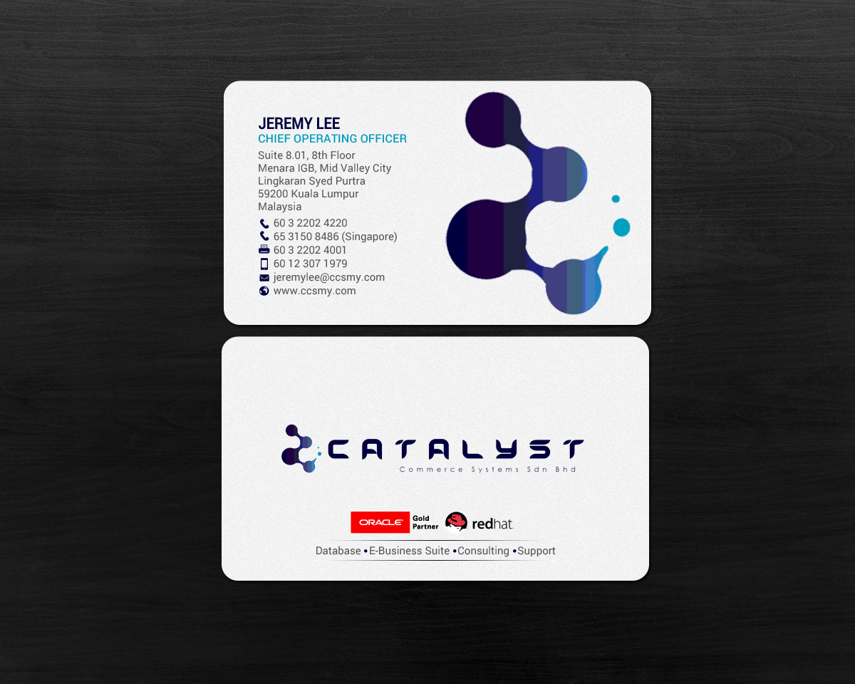Visitenkarten-Design von chandrayaan.creative für Catalyst Commerce Systems Pte Ltd | Design #14611895