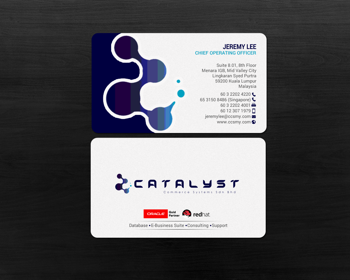 Visitenkarten-Design von chandrayaan.creative für Catalyst Commerce Systems Pte Ltd | Design #14658936