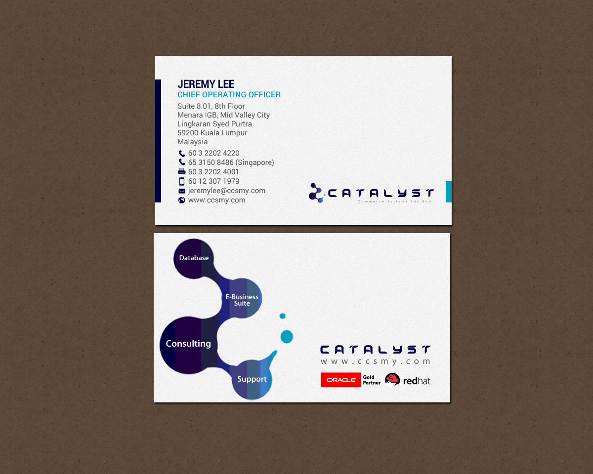 Visitenkarten-Design von chandrayaan.creative für Catalyst Commerce Systems Pte Ltd | Design #14658957