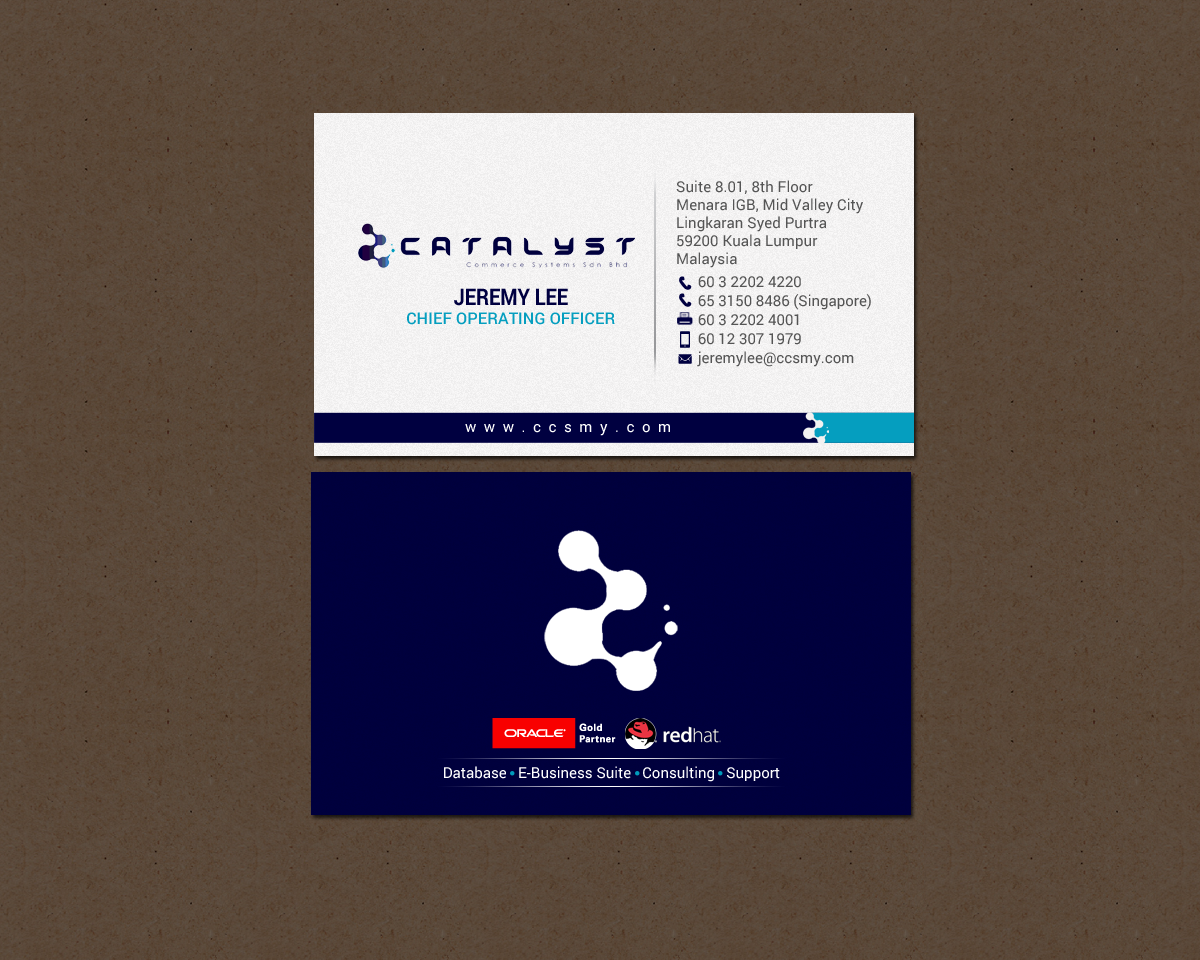 Visitenkarten-Design von chandrayaan.creative für Catalyst Commerce Systems Pte Ltd | Design #14658958
