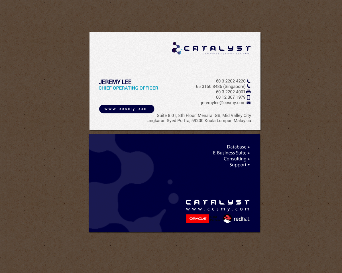 Visitenkarten-Design von chandrayaan.creative für Catalyst Commerce Systems Pte Ltd | Design #14658959