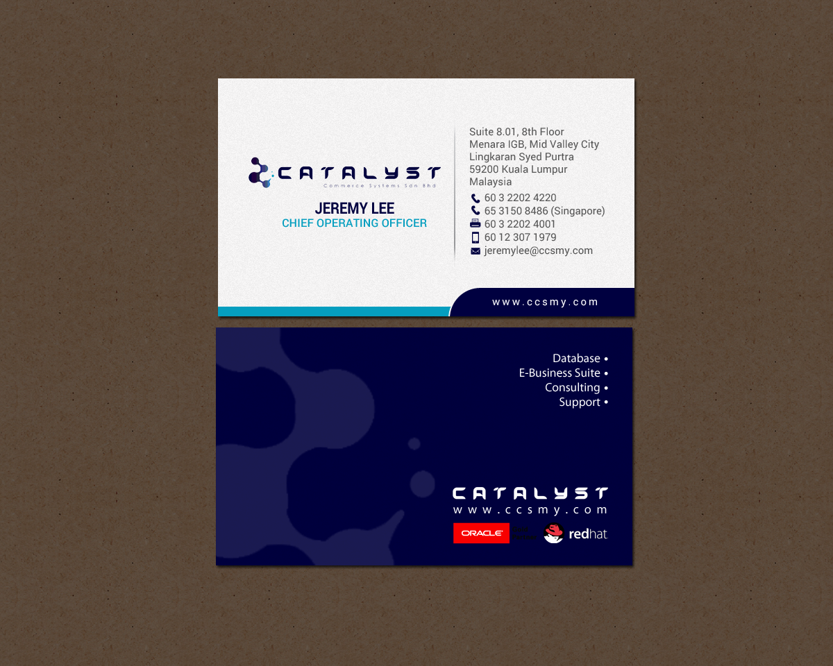 Visitenkarten-Design von chandrayaan.creative für Catalyst Commerce Systems Pte Ltd | Design #14658960