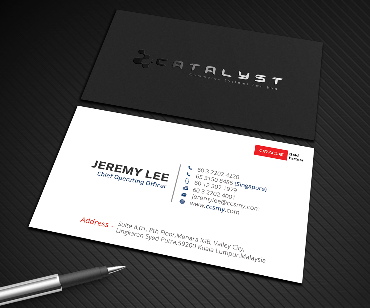 Business Card Design by Graphic Flame for Catalyst Commerce Systems Pte Ltd | Design #14600942