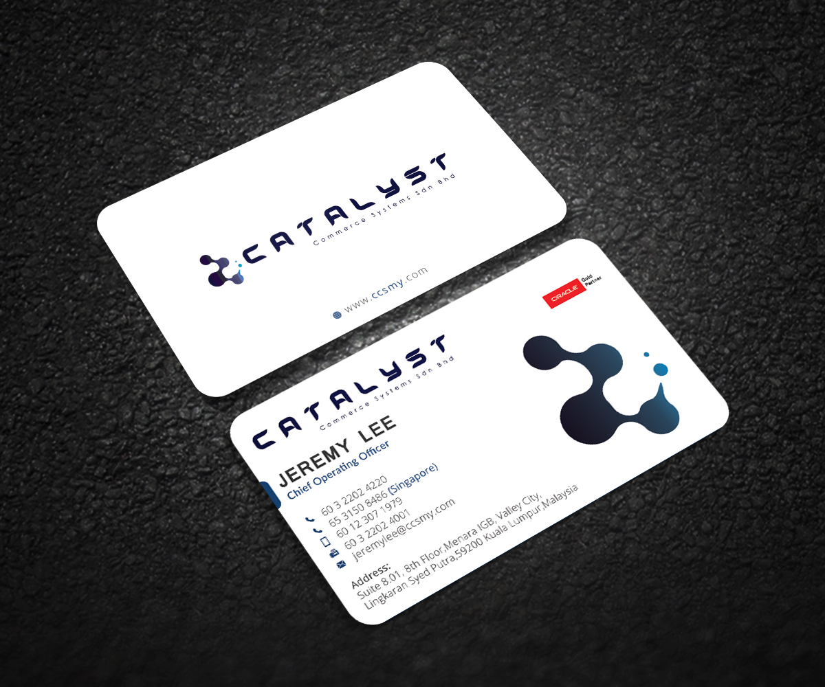Visitenkarten-Design von Graphic Flame für Catalyst Commerce Systems Pte Ltd | Design #14600946
