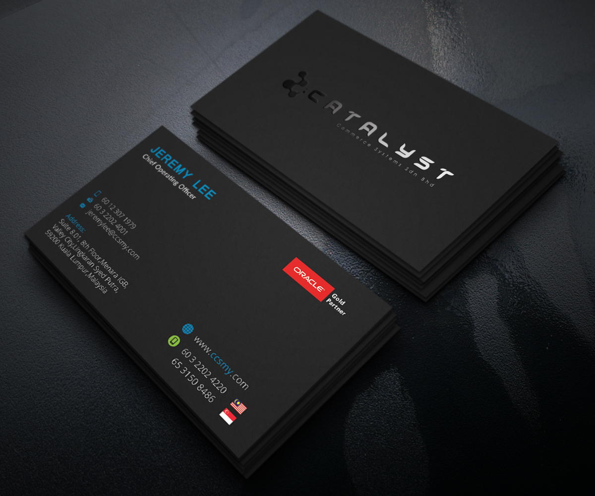 Visitenkarten-Design von Graphic Flame für Catalyst Commerce Systems Pte Ltd | Design #14600947