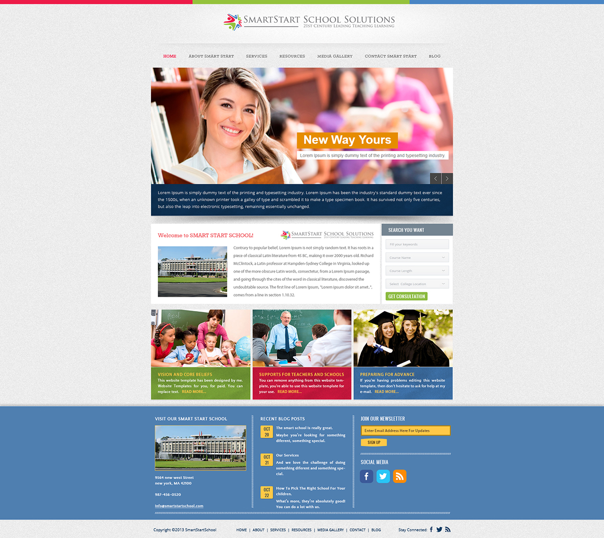 Wordpress Design by Lucky Striker for SmartStart School Solutions | Design #2539600