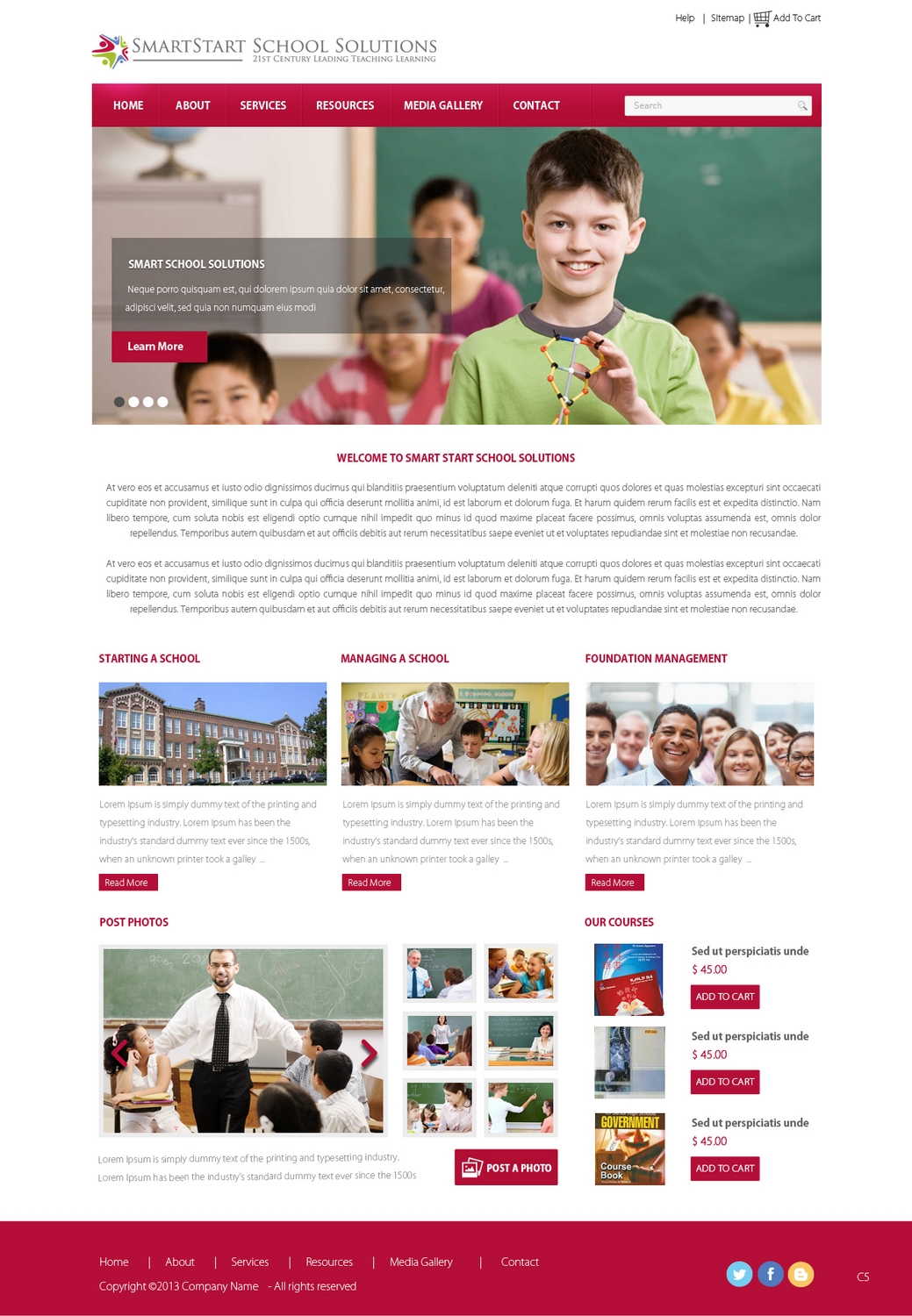 Wordpress Design by pb for SmartStart School Solutions | Design #2547415