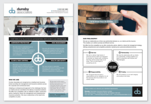 Diseño de Flyer por Mothy para Dunsby Associates Insurance Bokers Ltd | Diseño: #14598541