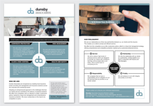 Diseño de Flyer por Mothy para Dunsby Associates Insurance Bokers Ltd | Diseño: #14660970