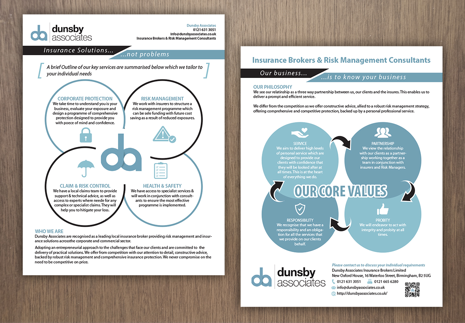 Flyer Design by - SWING - for Dunsby Associates Insurance Bokers Ltd | Design #14603563