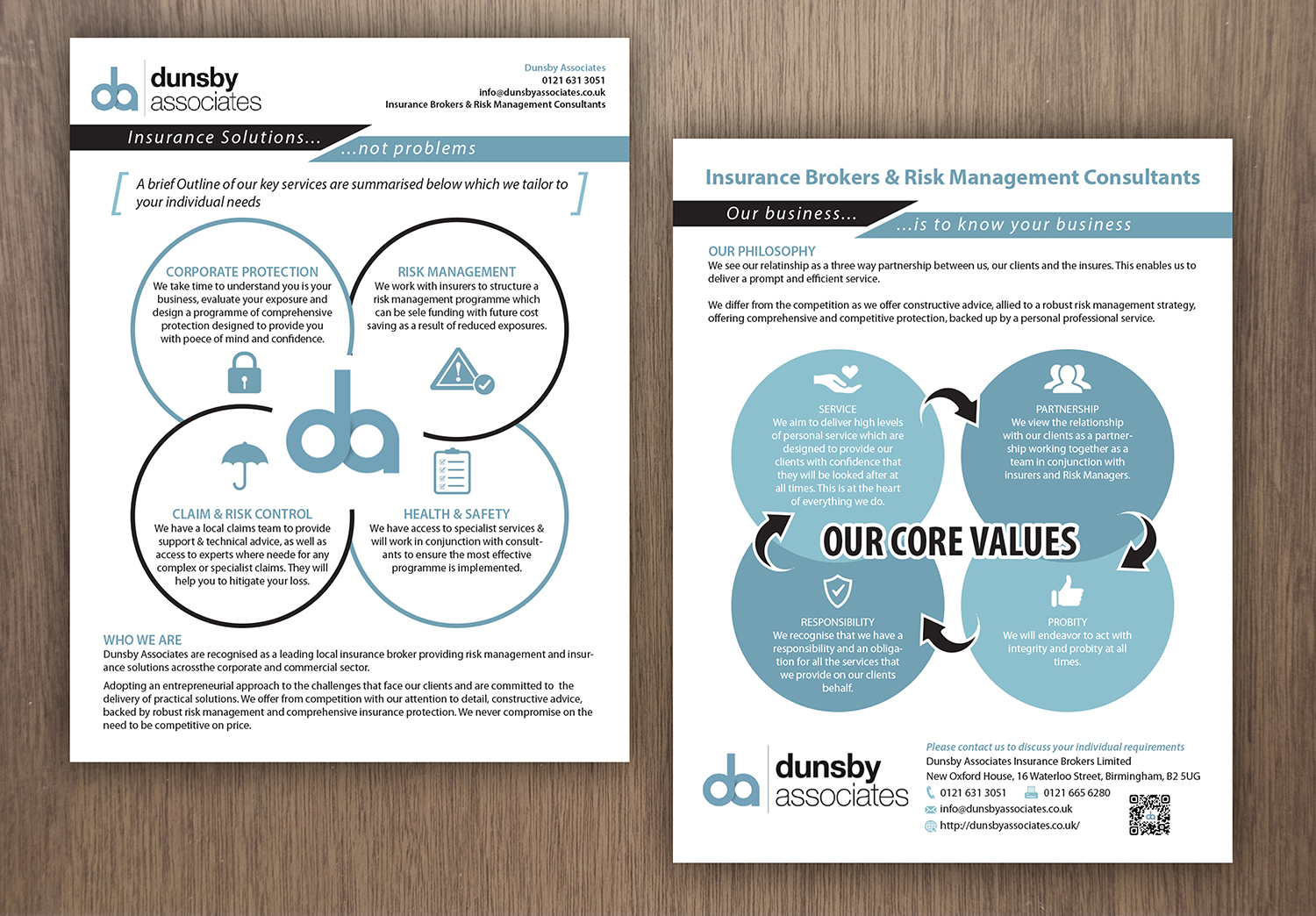 Flyer Design by - SWING - for Dunsby Associates Insurance Bokers Ltd | Design #14627816