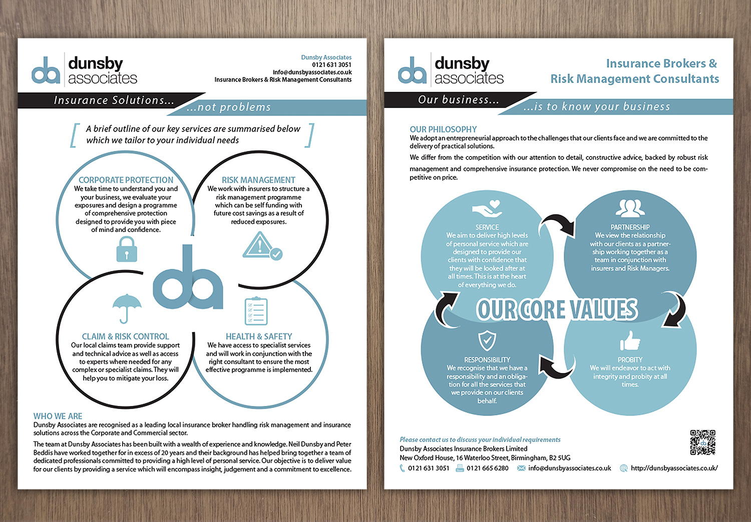 Diseño de Flyer por - SWING - para Dunsby Associates Insurance Bokers Ltd | Diseño #14659696