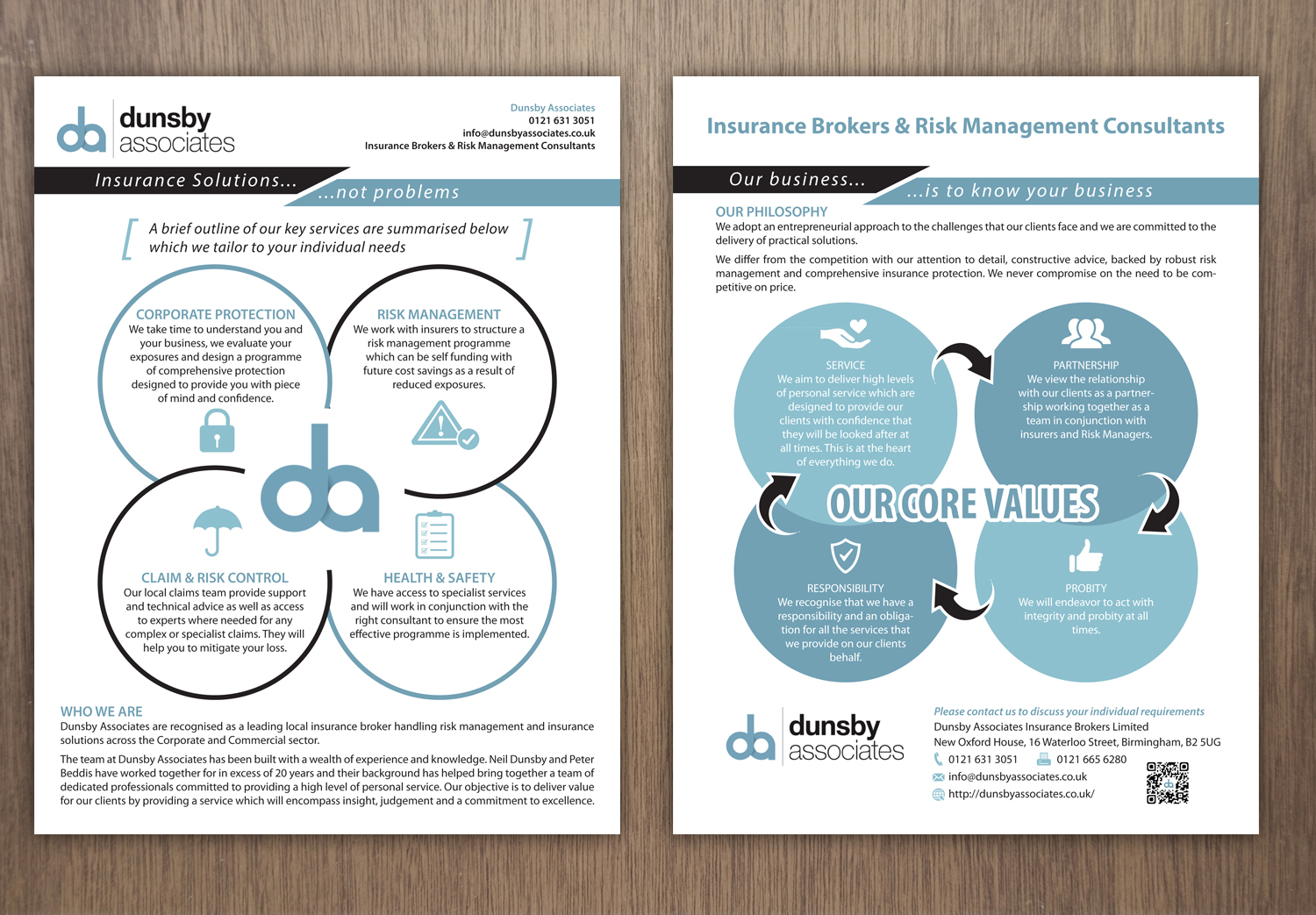 Flyer Design by - SWING - for Dunsby Associates Insurance Bokers Ltd | Design #14660187