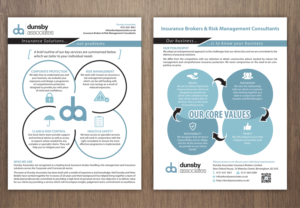 Diseño de Flyer por - SWING - para Dunsby Associates Insurance Bokers Ltd | Diseño: #14660187