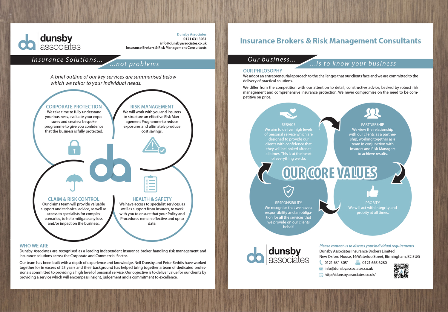 Diseño de Flyer por - SWING - para Dunsby Associates Insurance Bokers Ltd | Diseño #14835440