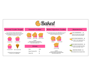 Simple Clean Menu for 'Baked Cookies & Dough'!!!!  | Menu Design by dyzagraphic