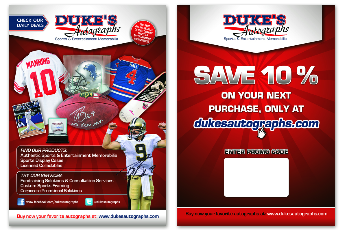 Flyer Design by Andreev for Duke's Autographs | Design #567578