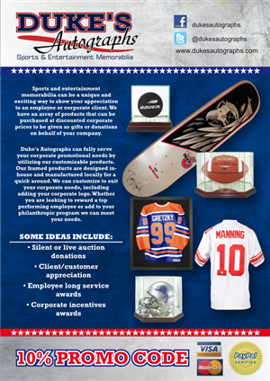 Flyer Design by Atvento Graphics for Duke's Autographs | Design: #567564
